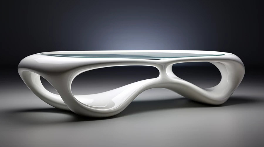 שולחן שנוצר ב AI בהשראת: Zaha Hadid
